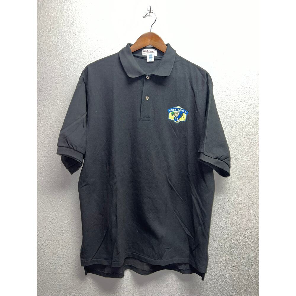 Vintage Margarita Shirt Polo Collared Highland By Red Kap Presidente Black Large
